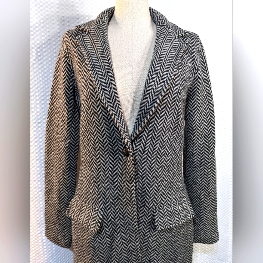 Ralph Lauren trench coat duster herring bone women's jacket M